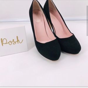 Kate Spade Black Suede Platform Pumps Sz 8.5